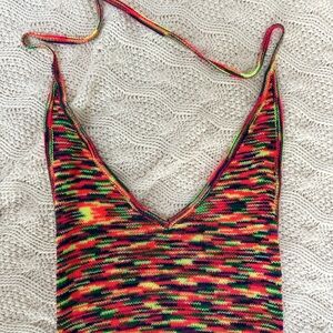 Knit Crochet Mini Dress